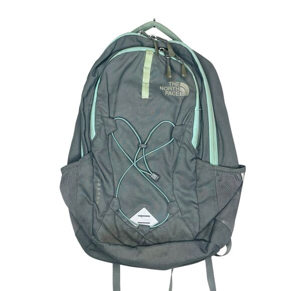The North Face Jester Womens Gray Blue Hiking Day Laptop Sleeve Backpack - Picture 1 of 5